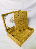 GOLDEN ACRYLIC GLASS QURAN BOX & QURAN SHAREEF