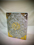 GRAY GOLDEN EMBOSSED TURKISH TEXTURE QURAN BOX