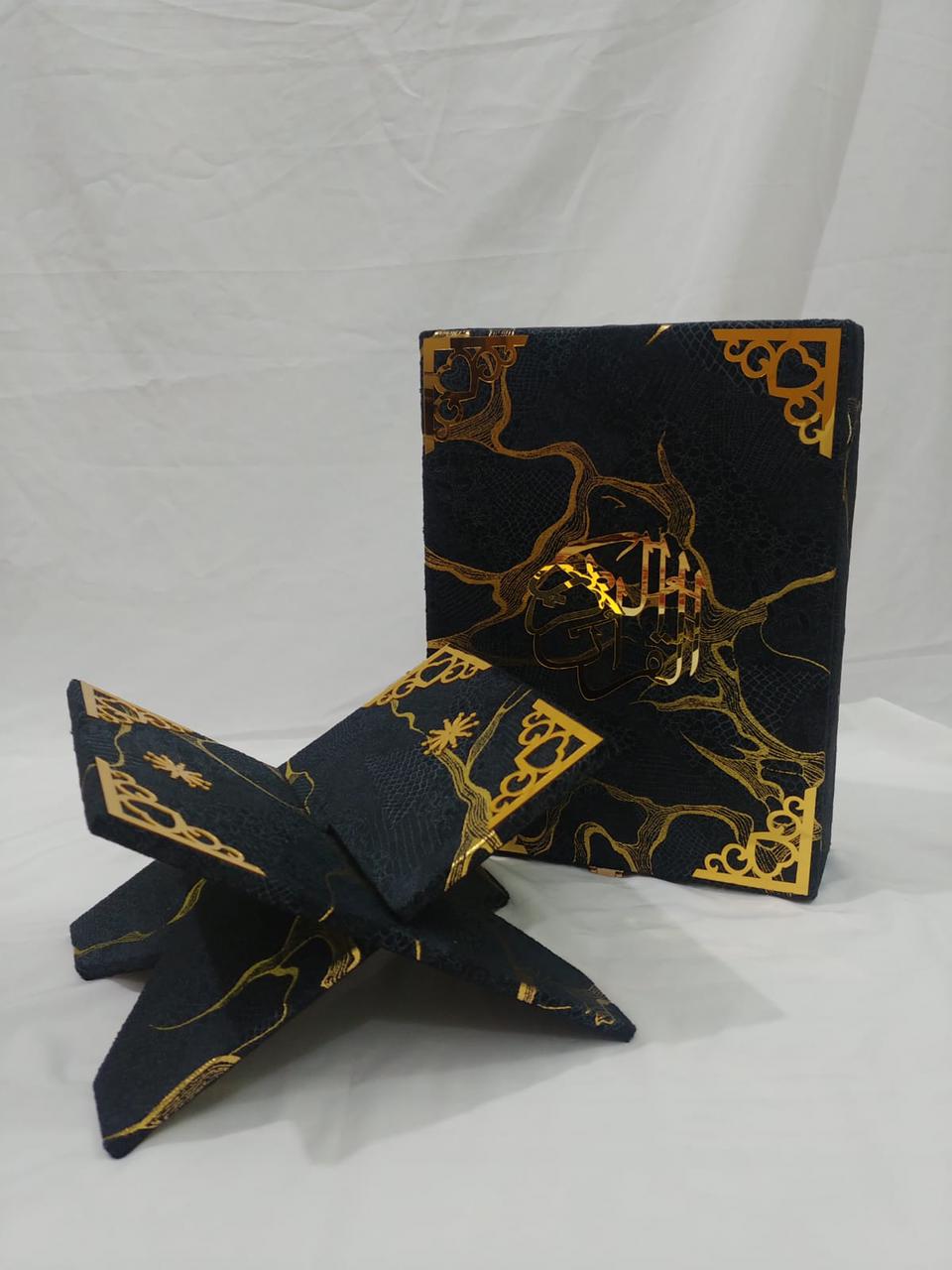 BLACK TURKISH TEXTURE QURAN BOX