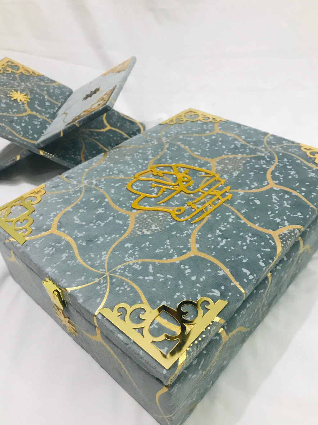 GRAY TURKISH TEXTURE QURAN BOX