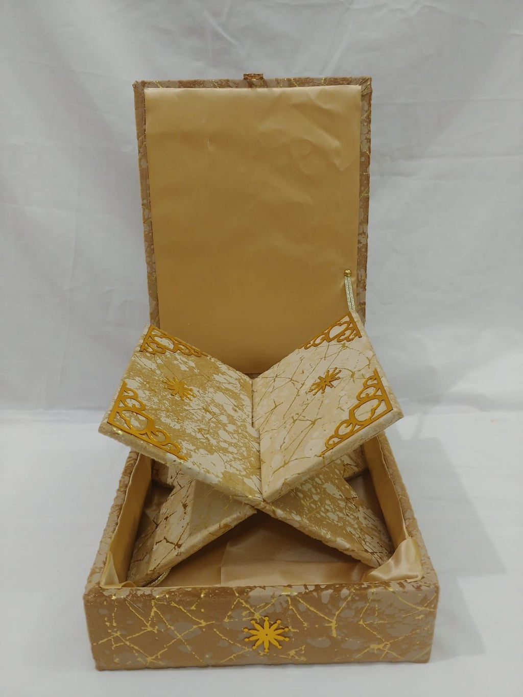 BROWN + GOLDEN EMBOSSED TURKISH TEXTURE QURAN BOX