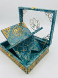 TEAL BLUE ACRYLIC QURAN BOX & QURAN SHAREEF